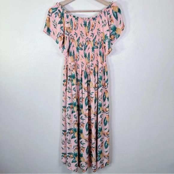 C&C California Womens Size Medium  Floral Mock Summer Dress - Picture 14 of 14